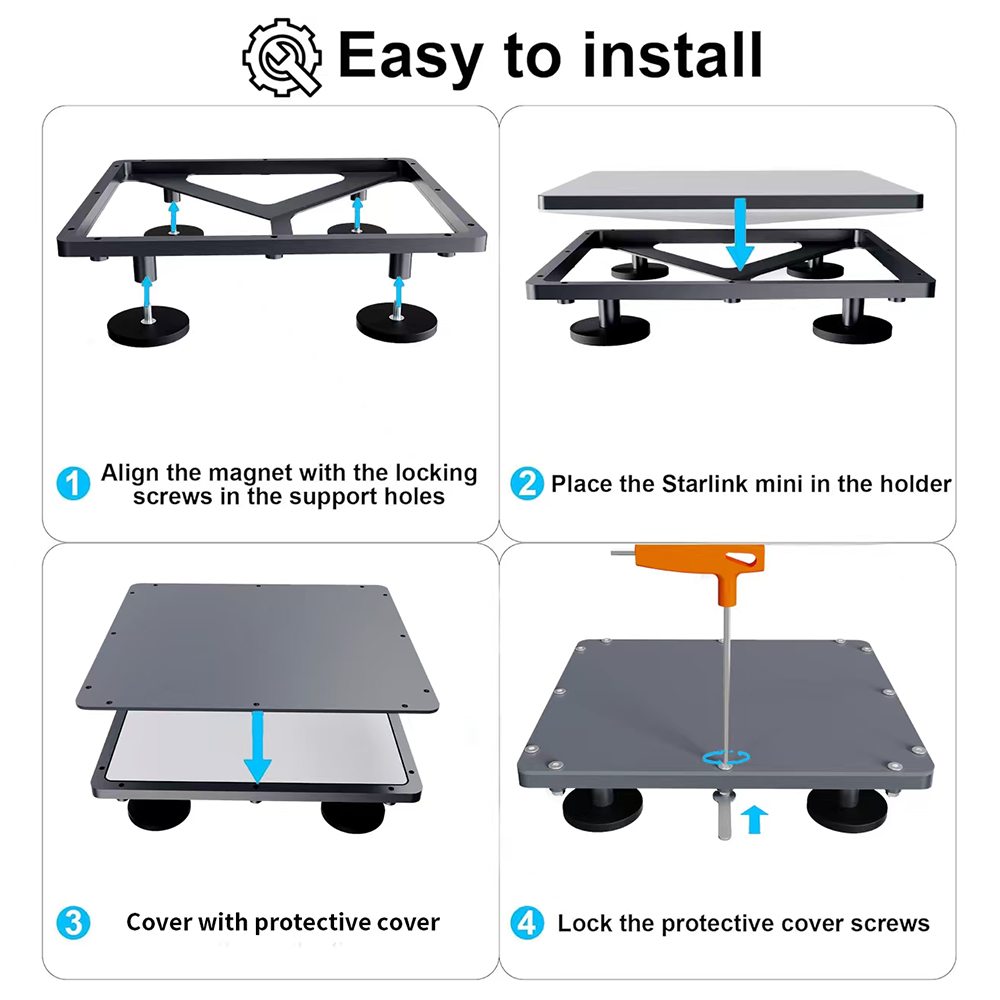 Starlink MINI Alloy Roof Magnetic Bracket with Protective Cover - Image 3