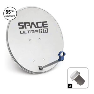 Space UltraHD 65cm Galvanised Steel Dish with Single KU Band LNB – D65-O-S/ECO+LNBFKU-TS