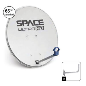 Space UltraHD 65cm Galvanised Steel Dish with Wall Bracket – D65-O-S/ECO+WB09